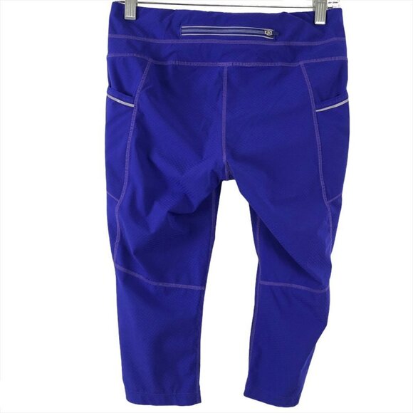 Athleta Dobby‎ Be Free Knicker Crop Pants Blue Wome - Picture 4 of 7